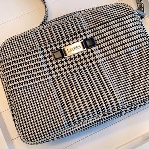 Ralph Lauren Crossbody Houndstooth Purse with Blue